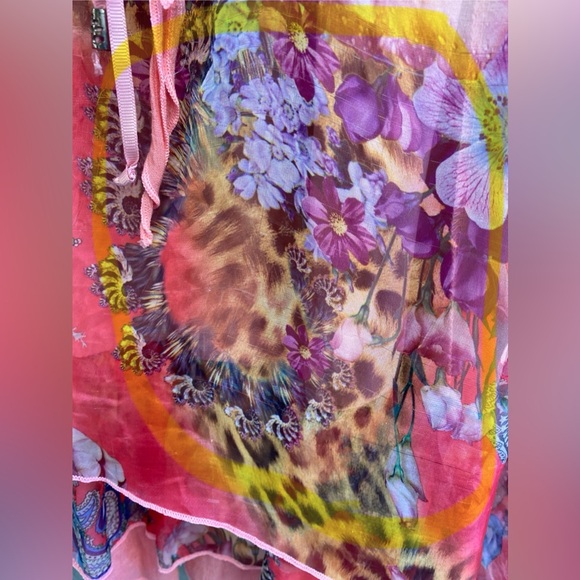 Y2K Dream Dress Short Mini Asymmetrical Handkerchief Silk Paris Hilton Layered L - Picture 10 of 16